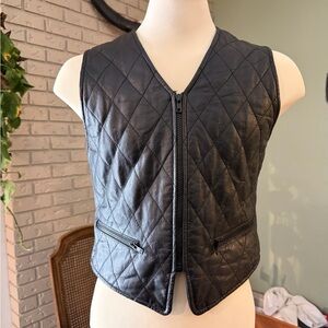 Genuine Leather Quilted Biker Vest | Unisex | Danier
